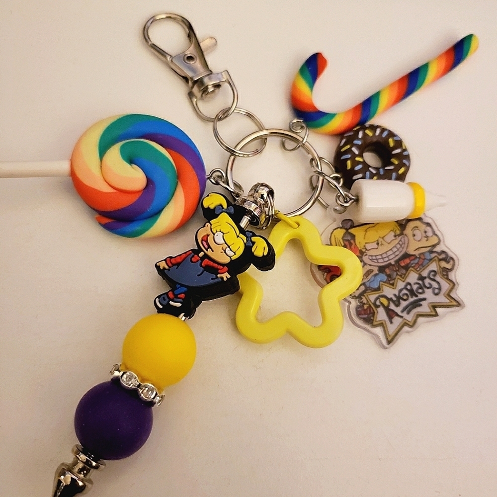 Handmade Rugrats Angelica Pickles Silicone Beaded Keychain